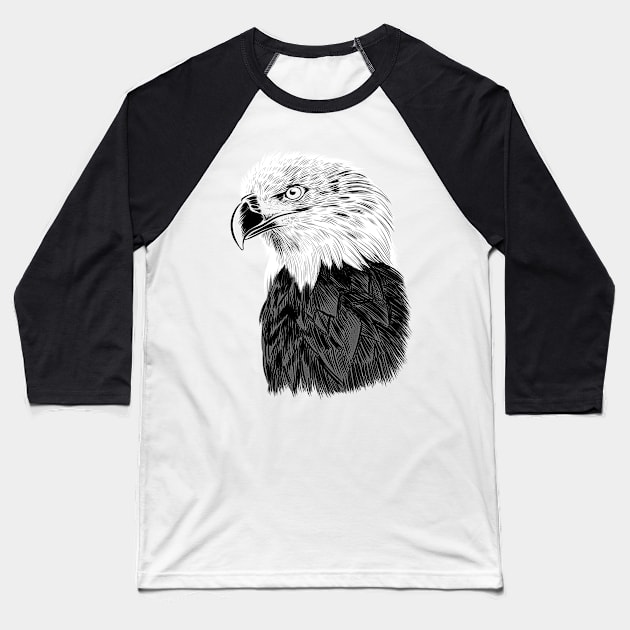 Sketch Eagle Baseball T-Shirt by albertocubatas